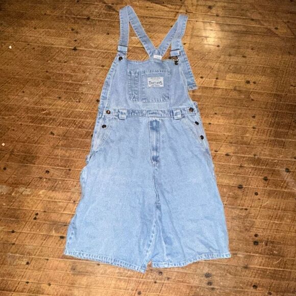 Today’s News vintage 90’s light wash Y2K slouchy 34 denim overalls - Picture 1 of 4